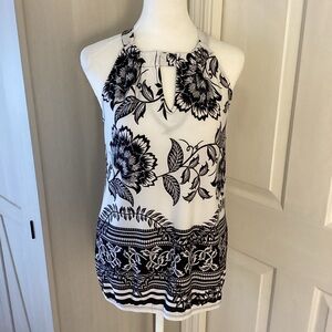 INC International Concepts Monochrome Floral Halter Top Sz S